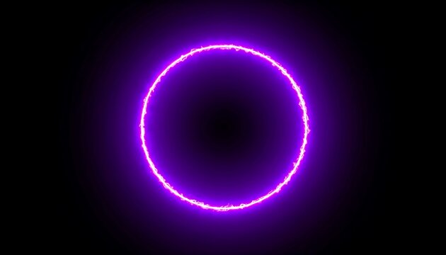 Bright, glowing purple circle on black