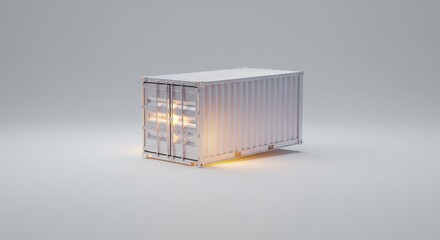 白コンテナ背景シンプル3Dモデル