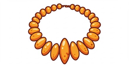 Obraz premium 黄金色ネックレスイラスト素材