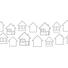 House. House logo design template. Black and white building silhouette. Vector