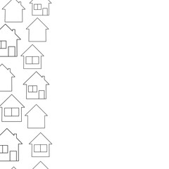 House. House logo design template. Black and white building silhouette. Vector