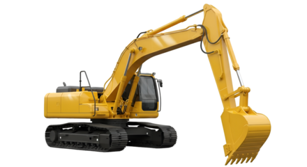 Excavator with Extended Arm for Construction and Earthmoving