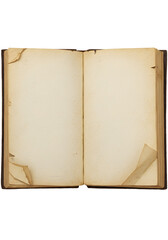 Vintage Open Book Illustration with Aged Paper Texture Isolated Background