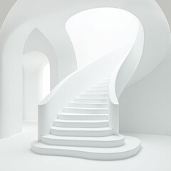 staircase in a white corridor