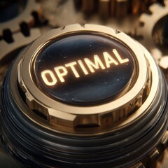 Fototapeta premium Golden button with the word 