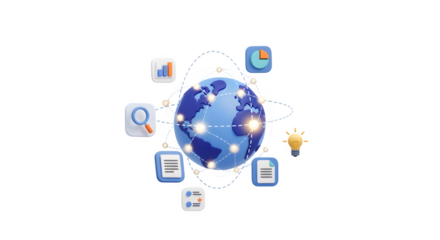 3D interactive infographic icon, isolated on white background