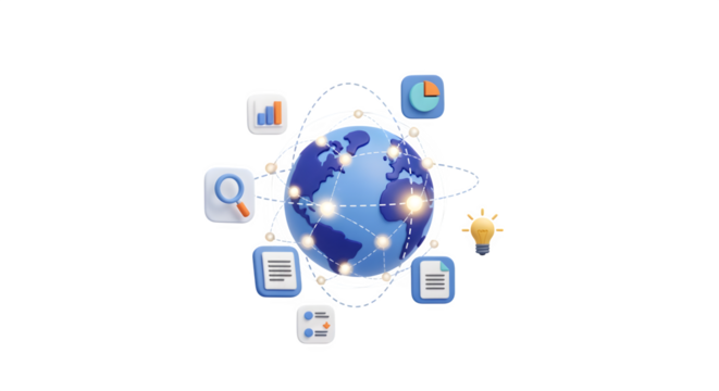 3D interactive infographic icon, isolated on white background