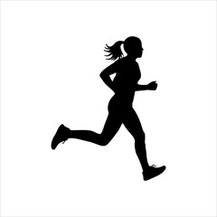 running person pose vector silhouette