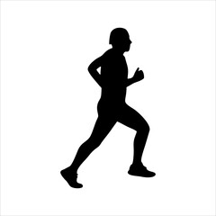 running person pose vector silhouette