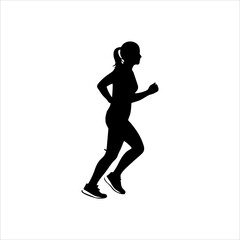 running person pose vector silhouette