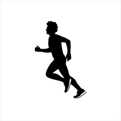 running person pose vector silhouette