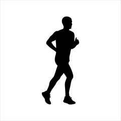 running person pose vector silhouette