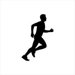 running person pose vector silhouette