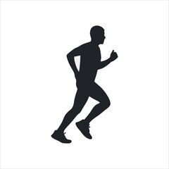 running person pose vector silhouette