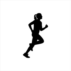 running person pose vector silhouette