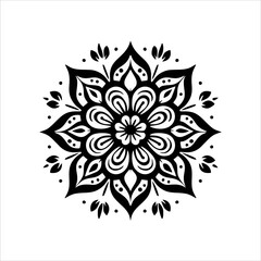 Modern silhouette rose flower vector tattoo, ideal model tattoo