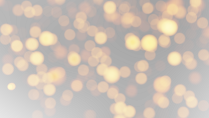 Golden bokeh lights with sparkle and glitter overlay on a transparent background luminous, festive, and elegant.