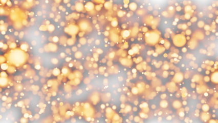 Dense golden bokeh lights with sparkle overlay on a transparent background. Christmas and holiday design