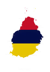 Obraz premium Mauritius Flag Map Illustration On Black Transparent Background