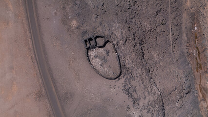 Ruins, desert, aerial, archaeology, 
