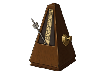Vintage Wooden Metronome Isolated Illustration on Transparent Background