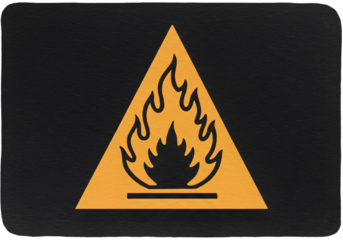 Warning Sign Of Flammable Material Isolated On A Transparent Background
