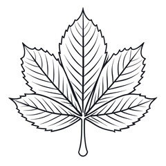 Simple chestnut leaf outline graphic on white background