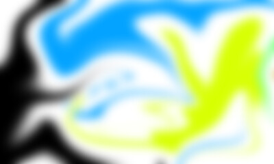 Dynamic Abstract Blurred Background with Vibrant Blue, Lime Green, and Black Swirls, Modern and Energetic.