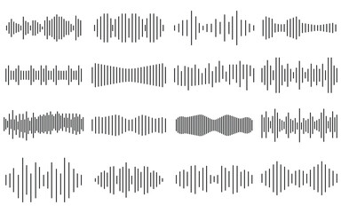 Abstract Sound Waveforms Set &ndash; Audio Spectrum Visualizer for Music, Podcast, and Voice Recording Design