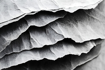 A close up of a folded and crumpled paper sheet its intricate details visible through soft directional lighting 