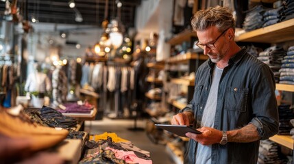 Business Owner Organizing Physical Products in Retail Store