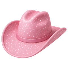 Sparkling Pink Cowboy Hat with Glittery Texture for Fun Fashion Statements