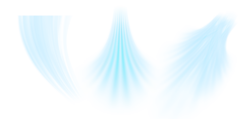 Air flow set of vector elements on a white background. Abstract light effect blowing from an air conditioner, purifier or humidifier. Dynamic blurred flow motion	