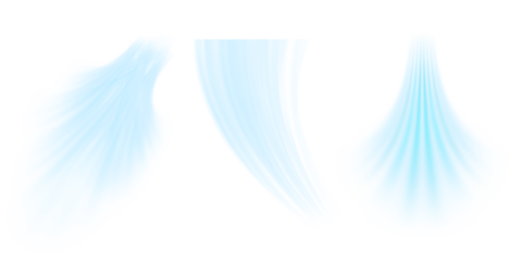 Air flow set of vector elements on a white background. Abstract light effect blowing from an air conditioner, purifier or humidifier. Dynamic blurred flow motion	