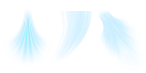 Air flow set of vector elements on a white background. Abstract light effect blowing from an air conditioner, purifier or humidifier. Dynamic blurred flow motion	
