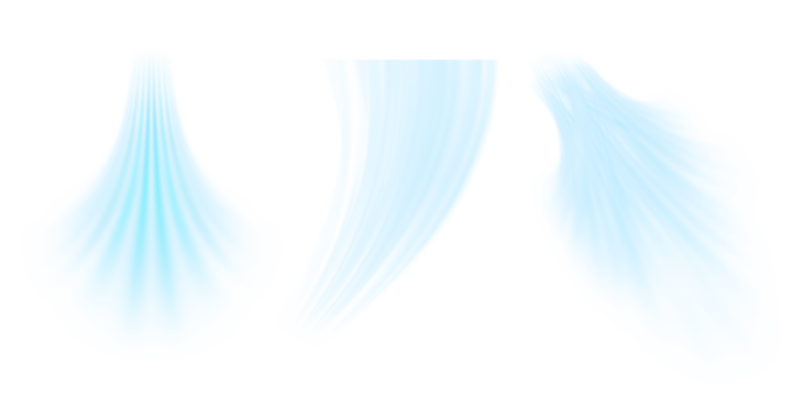 Air flow set of vector elements on a white background. Abstract light effect blowing from an air conditioner, purifier or humidifier. Dynamic blurred flow motion