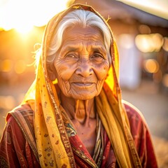 Obraz premium close up portrait of dignified homeless woman