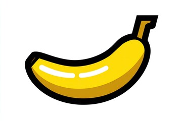 Vibrant yellow banana illustration.