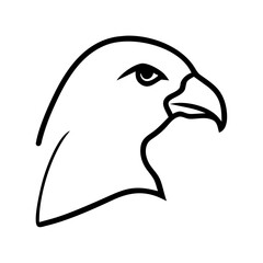 hawk head line art silhouette vector illustration