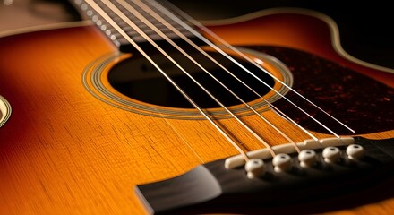 Fototapeta premium acoustic guitar close up