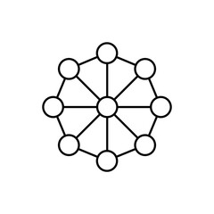 Icon a neural network, isolated against a clean background.