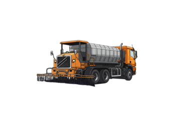 Orange Pixel Art Truck on a Black Isolated Background Illustration