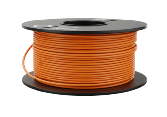 Orange Spool of Wire Isolated on Transparent Background a 3D Illustration
