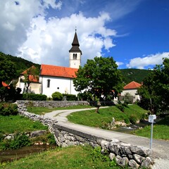 Picturesque church nestled in a valley