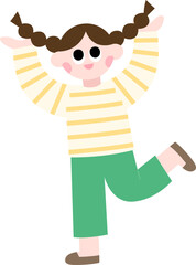 들고 있는 양갈래머리 여자 사람