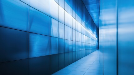 Fototapeta premium Blue modern corridor
