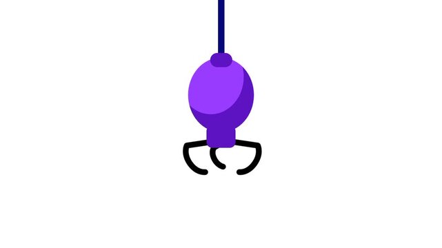 A purple claw machine claw suspended mid-air symbolizes chance, luck, and the playful randomness associated with games of skill and arcade fun