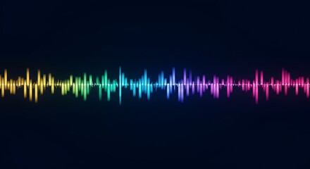 Colorful Sound Waveform Visualization of Audio Spectrum Data on a Dark Background
