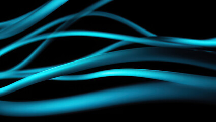 Naklejka premium Abstract flowing turquoise lines with soft glow on a representing energy and motion