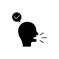 Icon a speech recognition, isolated against a clean background.